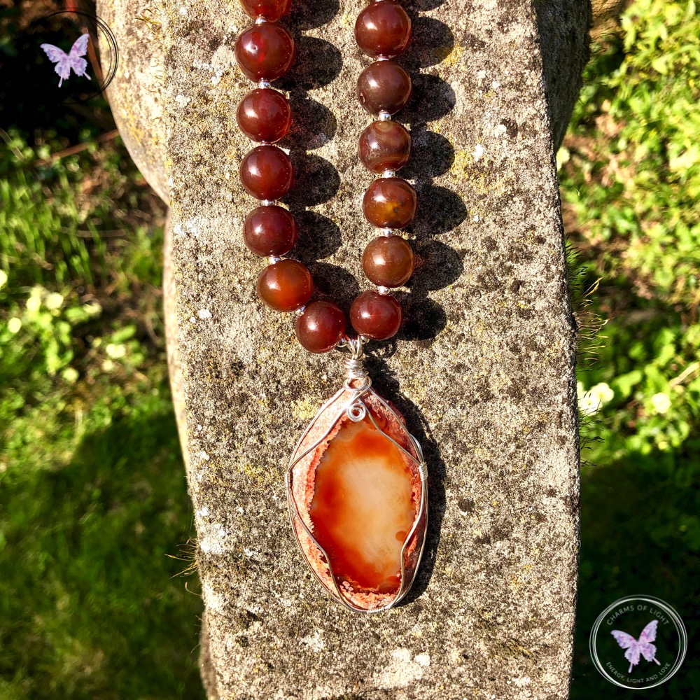 Beaded shop stone necklace