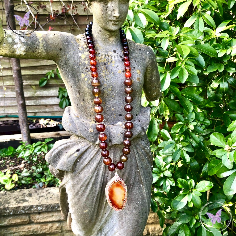 Agate Slice Beaded Necklace