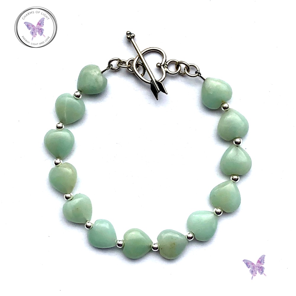 Amazonite Hearts Bracelet