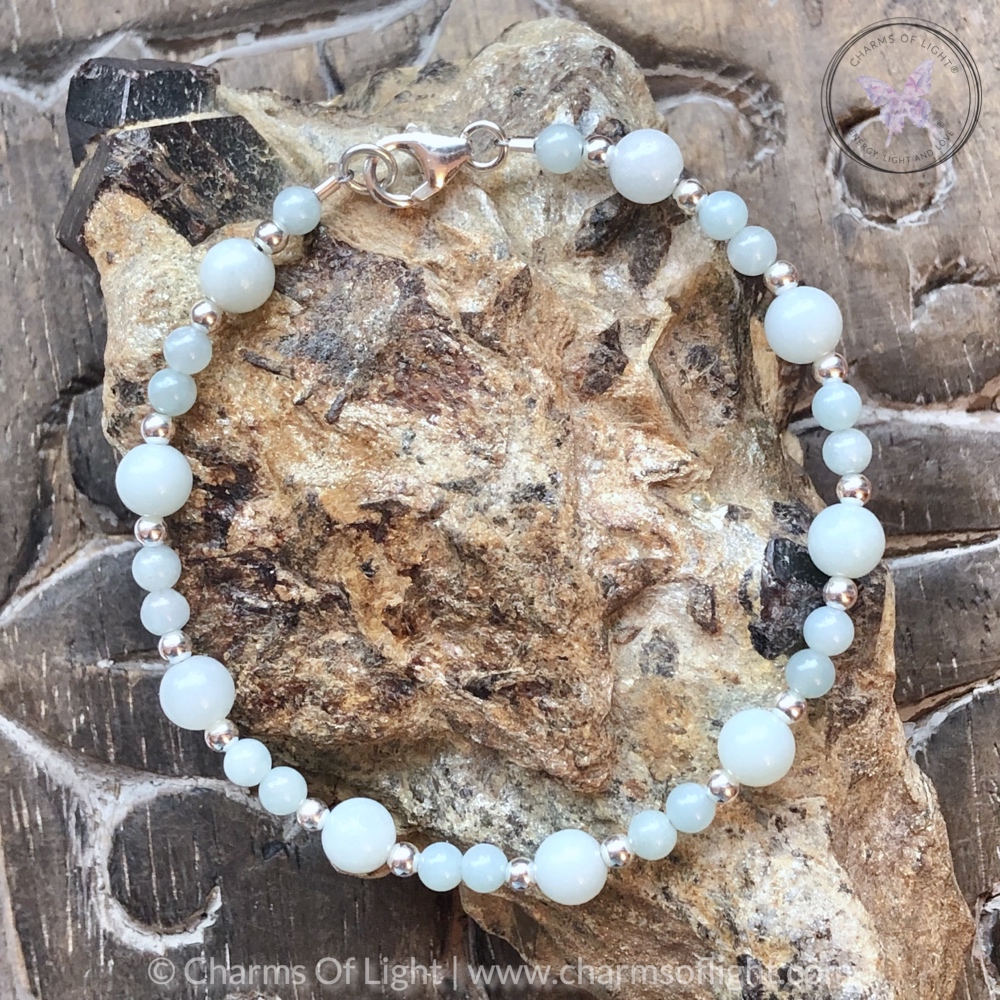 Amazonite & Silver Bead Bracelet