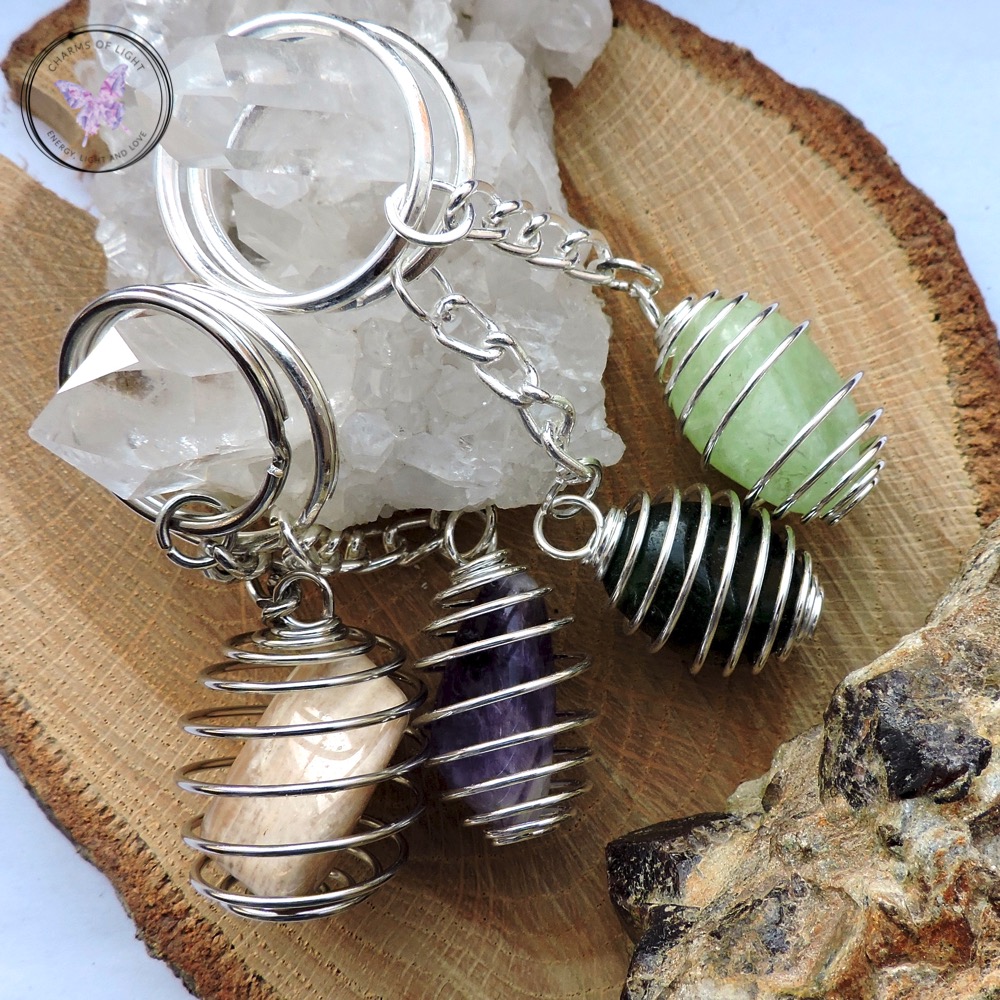 Amethyst Tumble Stone Keychain