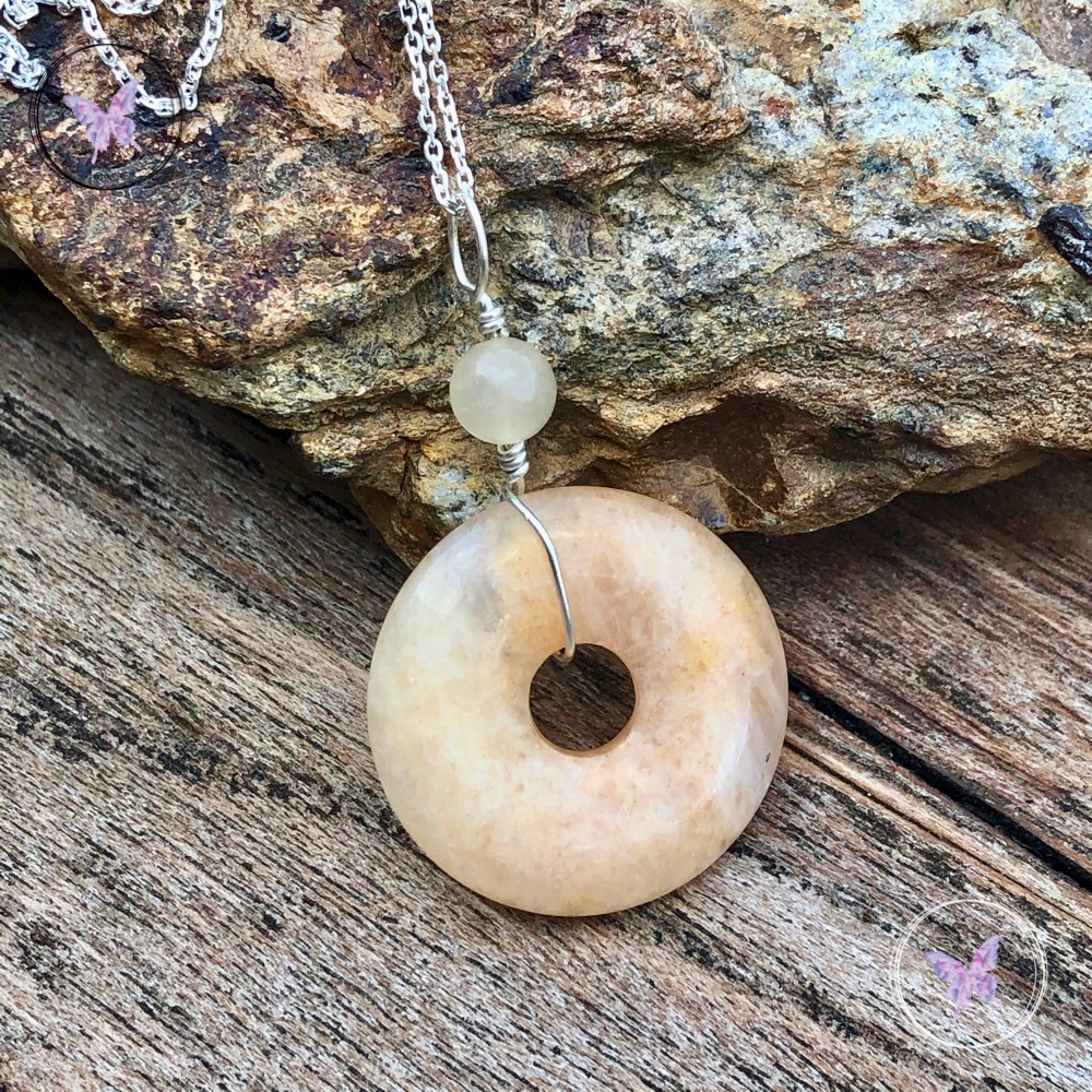 Aragonite Pi Stone Donut Pendant