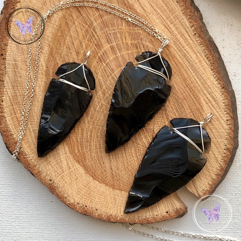 Black Obsidian Arrowhead Pendants