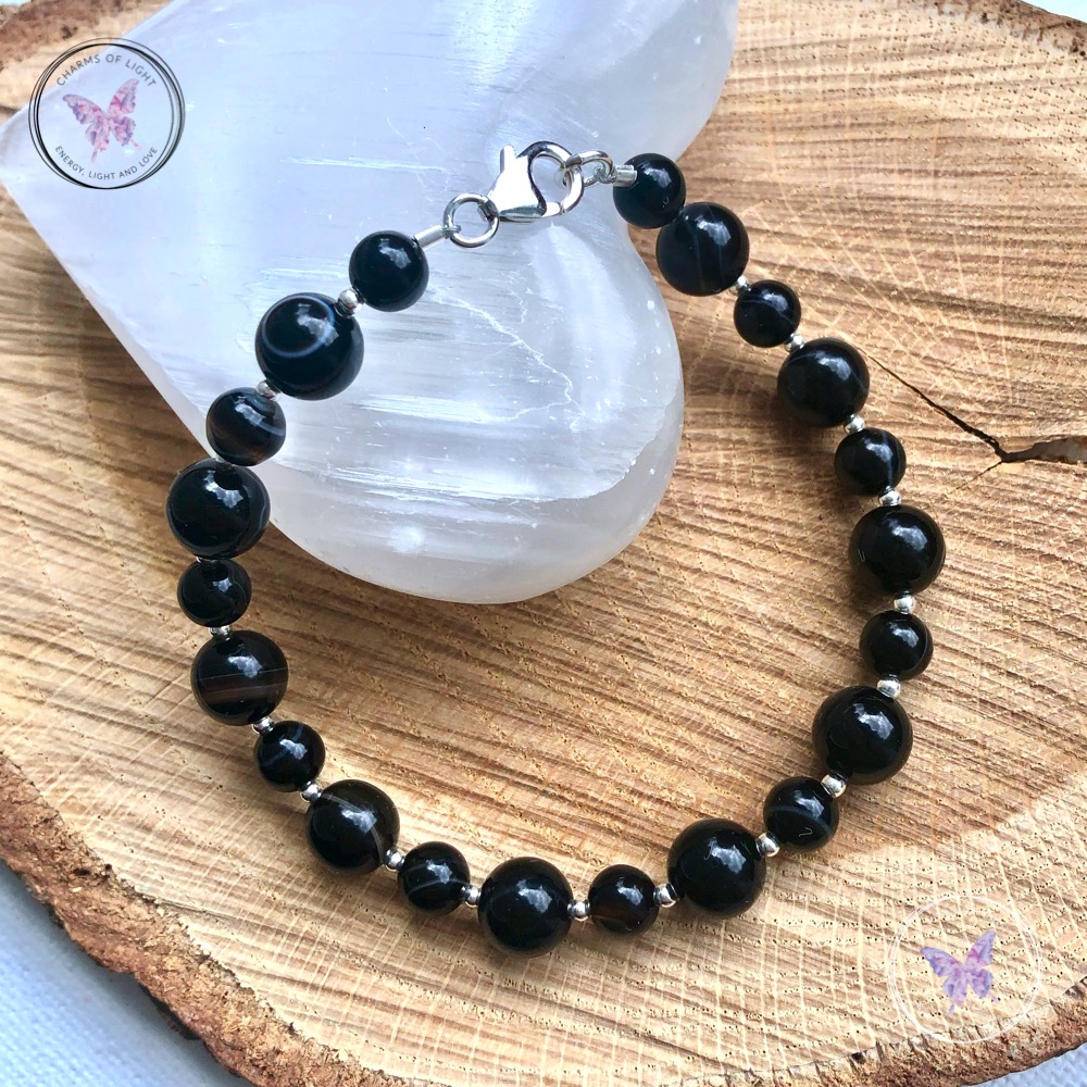 Black Sardonyx & Silver Bracelet