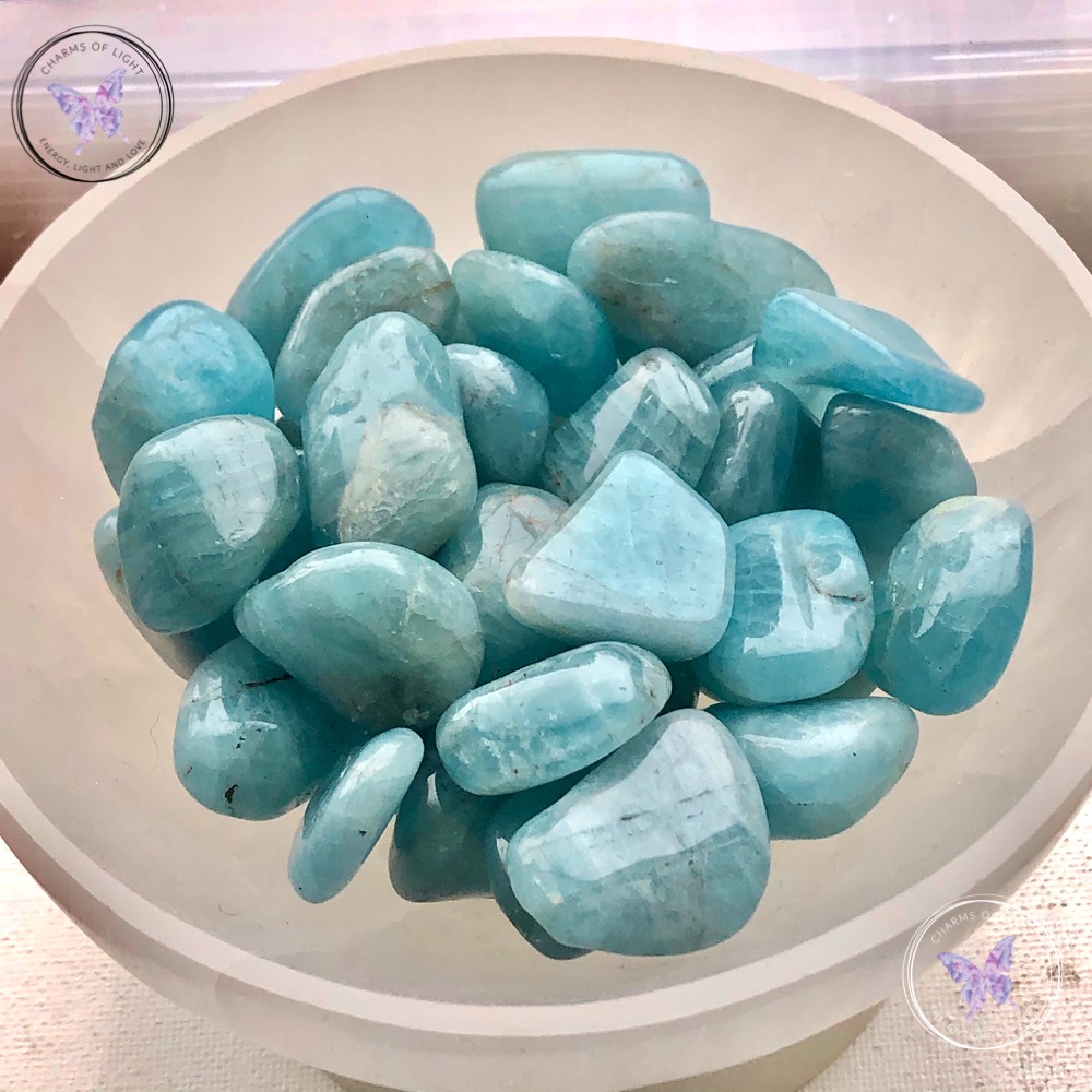 Blue Aquamarine Tumble Stone L