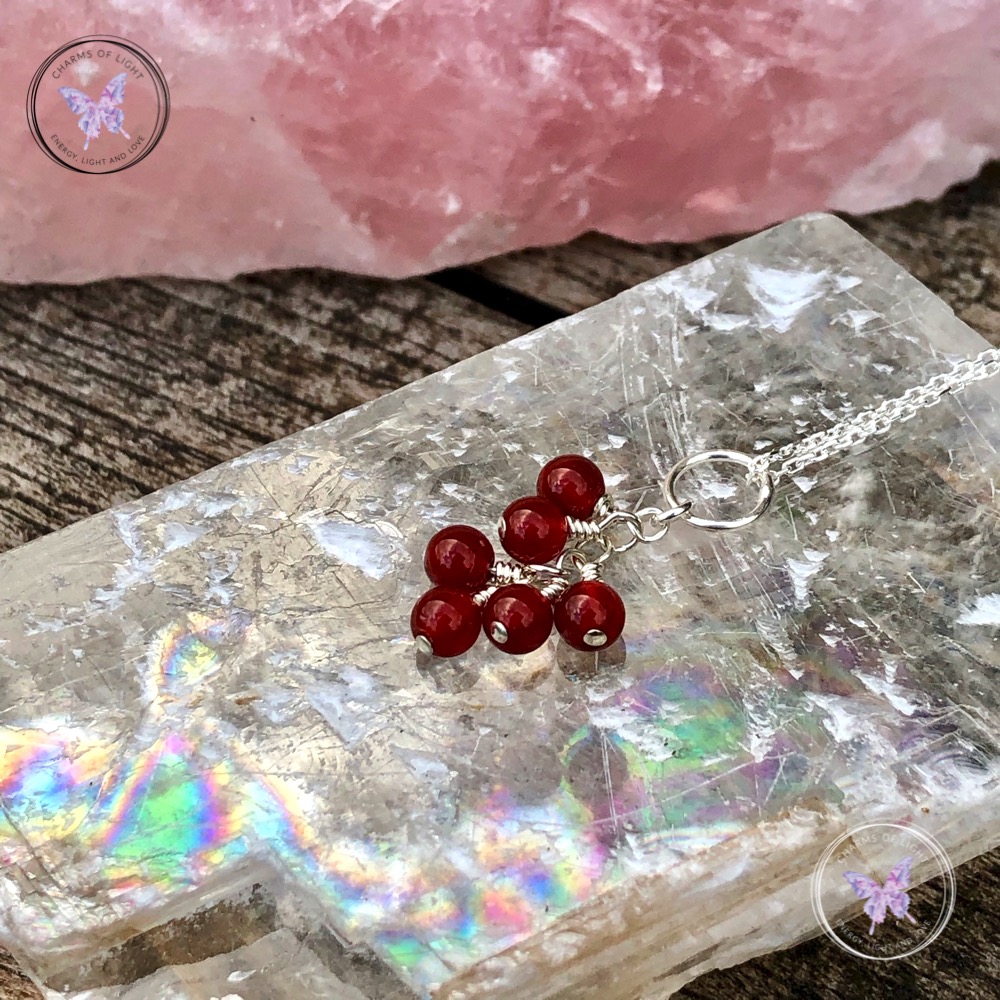 Carnelian Cluster July Birthstone Necklace