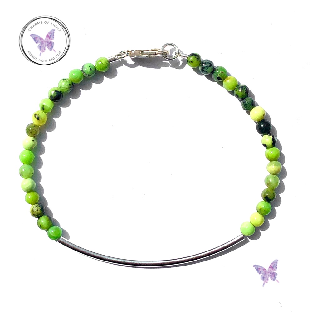 Chrysoprase Beaded Tube Bracelet