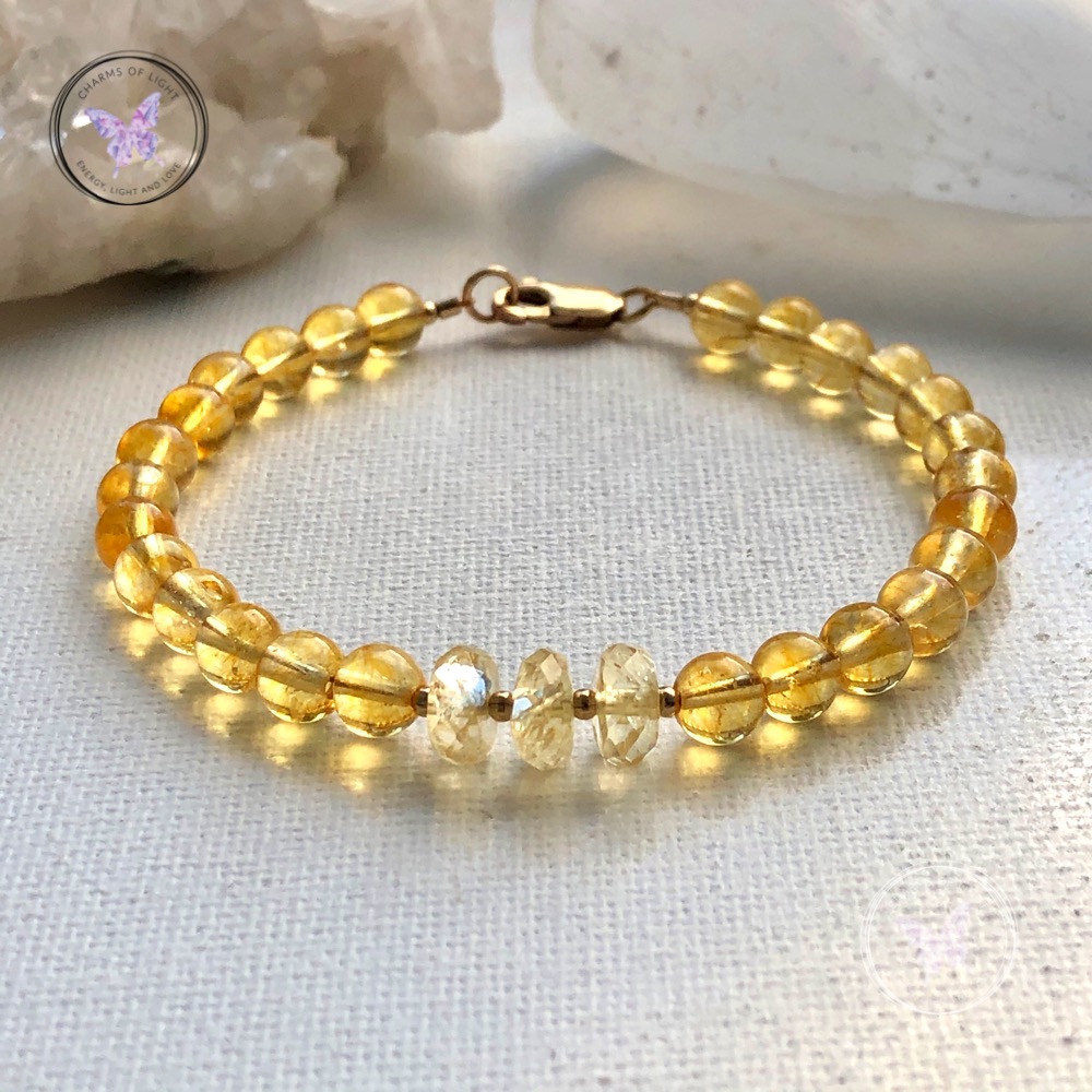 Citrine Gold Bracelet With Facet Feature