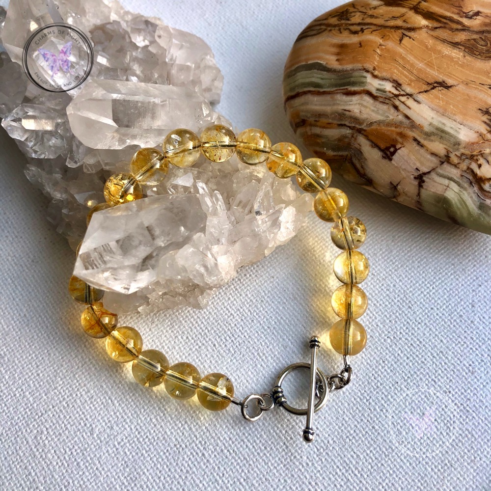 Citrine Healing Bracelet With Silver Toggle Clasp