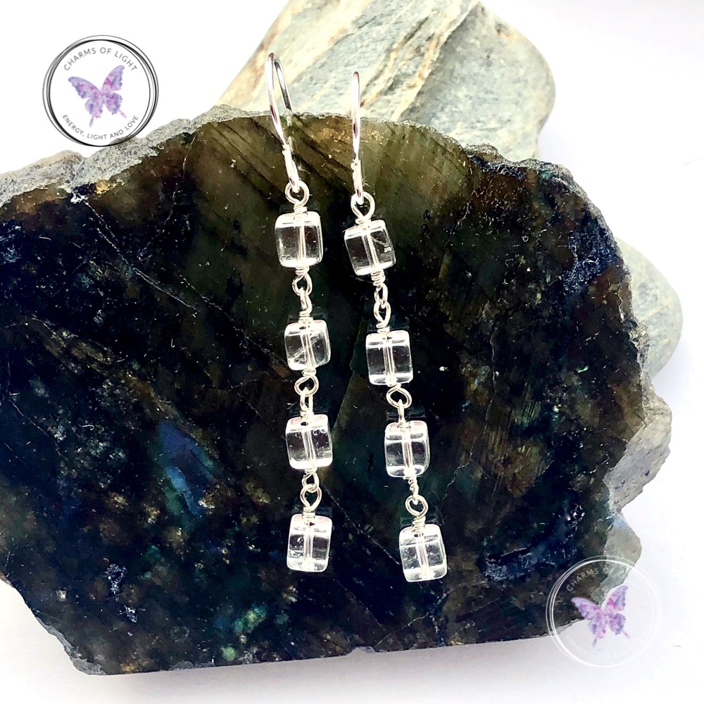 Clear Quartz Dangle Earrings