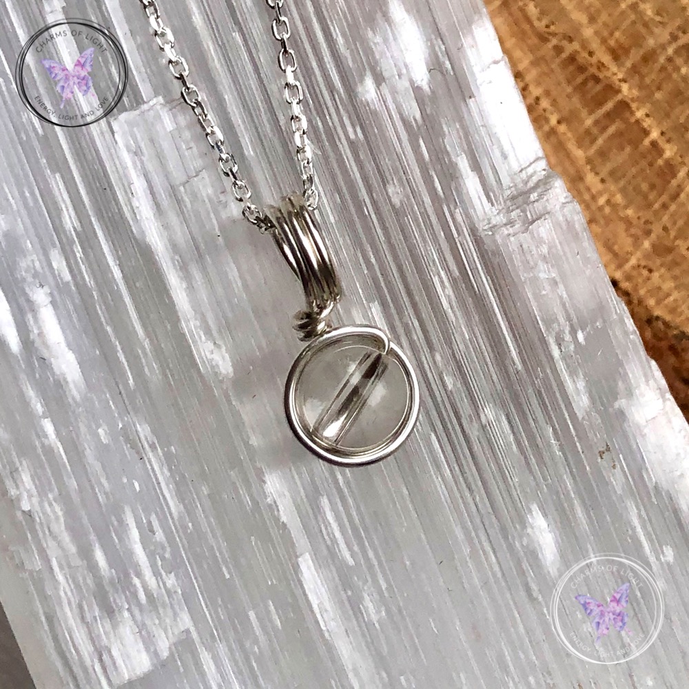 Clear Quartz Silver Wire Wrapped Pendant