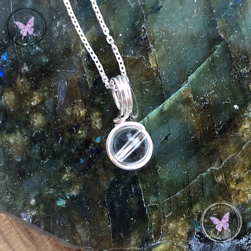 Clear Quartz Silver Wire Wrapped Pendant
