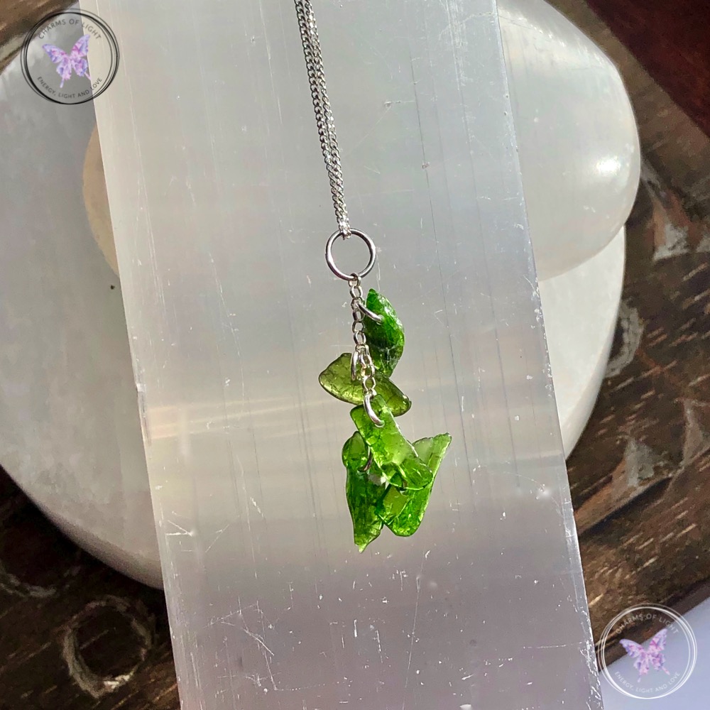 Diopside Chip Pendant Necklace