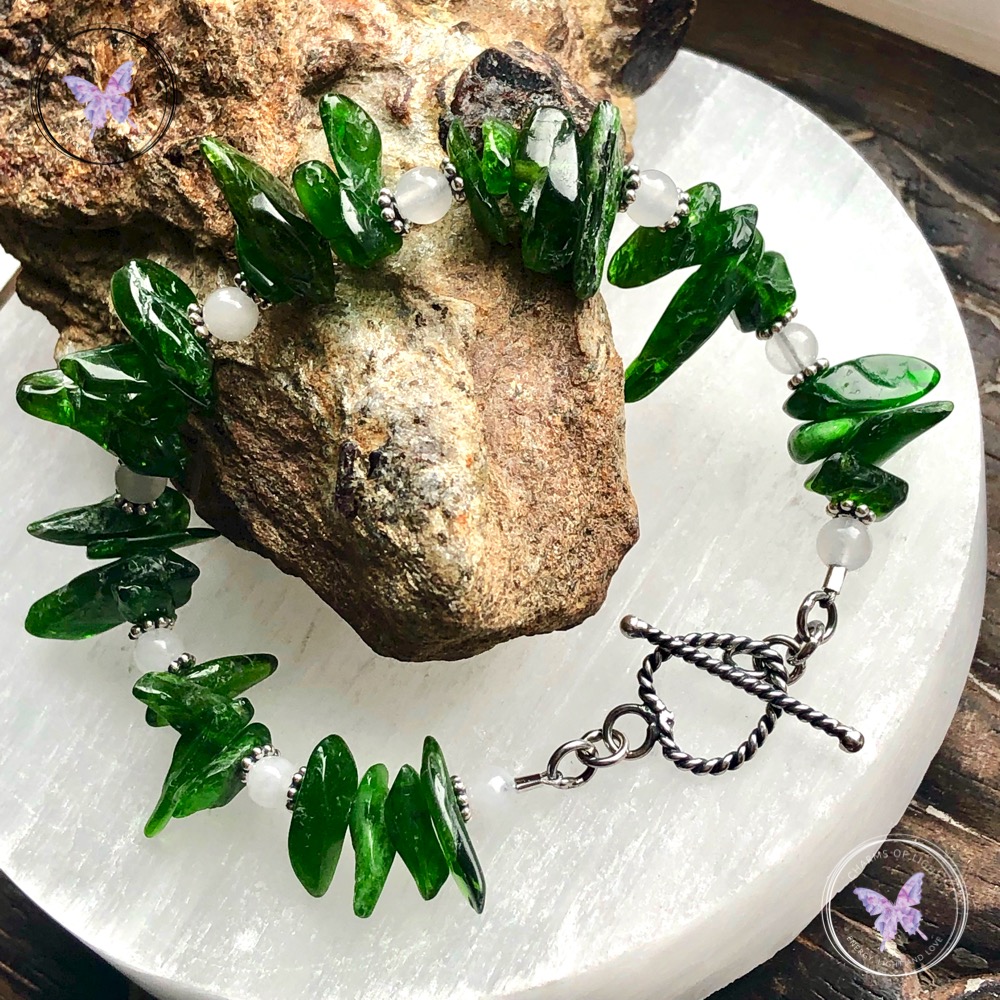 Diopside & White Jade Bracelet