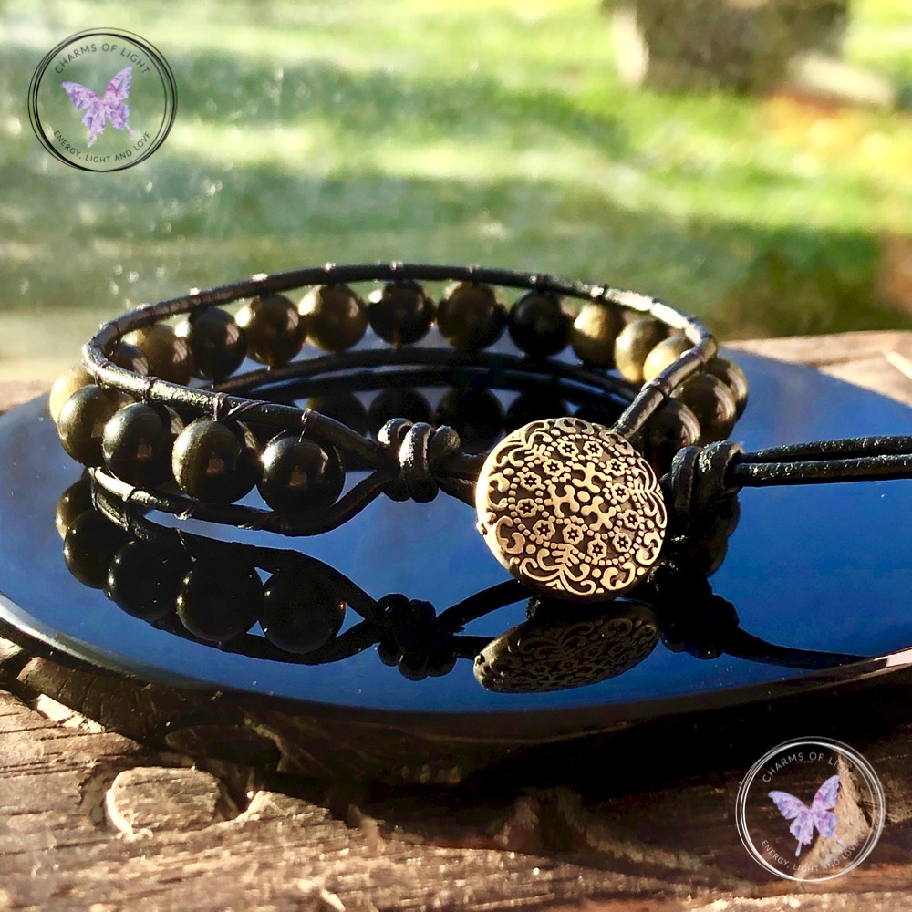 Golden Obsidian Wrap Bracelet