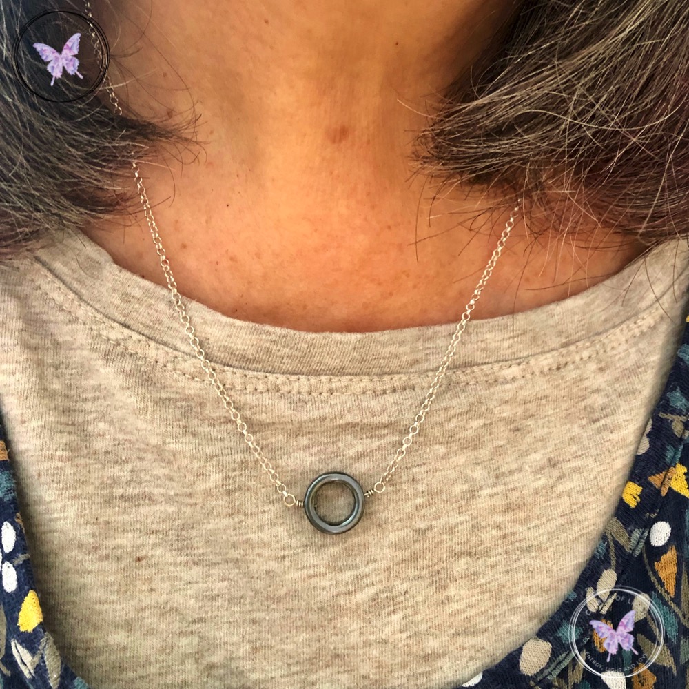 Hematite Circle Necklace