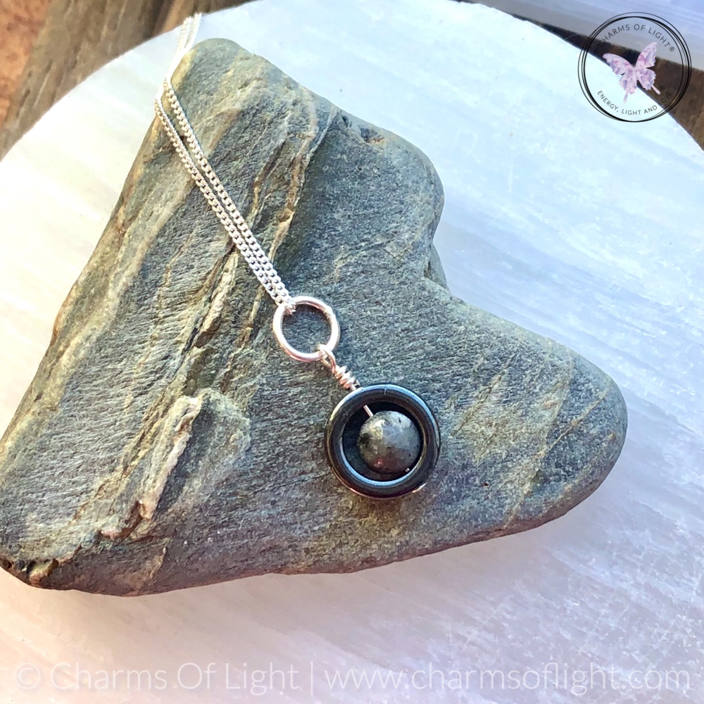 Hematite Gemstone Fidget Necklace (Larvikite)