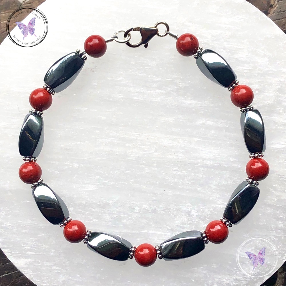 Hematite & Red Jasper Bracelet