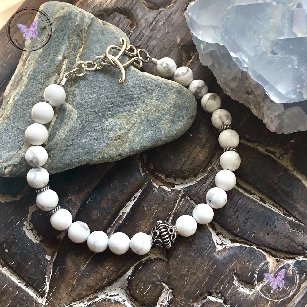 Howlite Bracelet with Feature Silver Bead