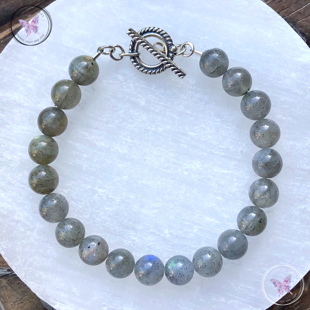 Labradorite Healing Bracelet With Silver Toggle Clasp