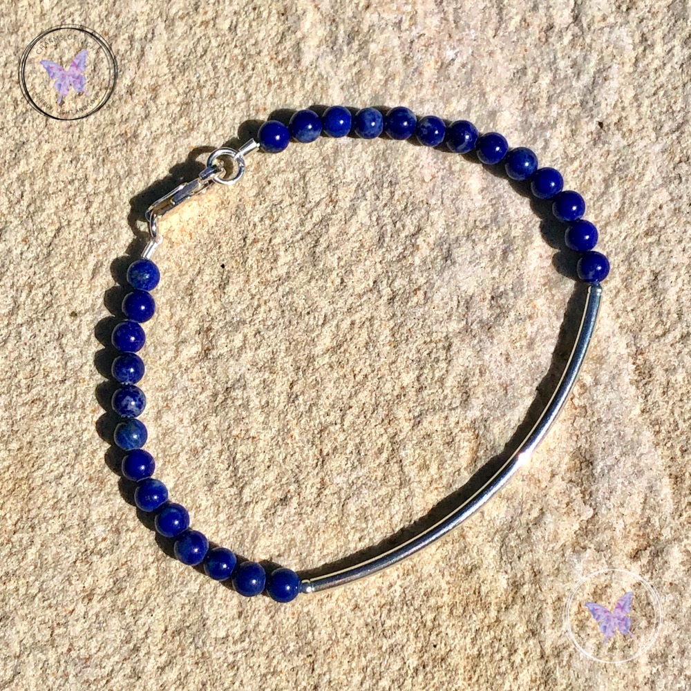 Lapis Lazuli Beaded Tube Bracelet