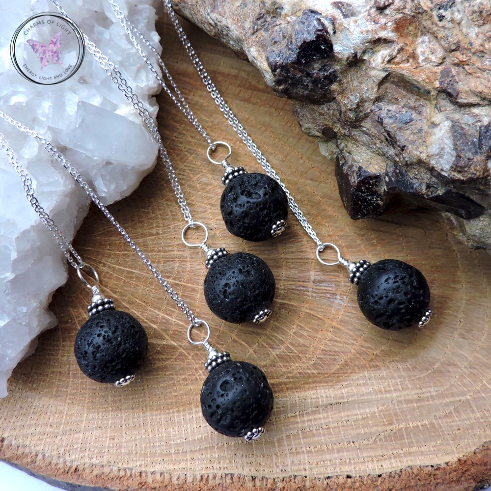 Lava Stone Essential Oil Diffuser Pendant Necklace