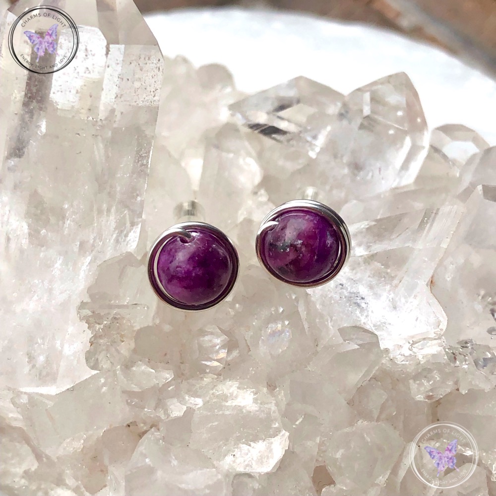 Lepidolite earrings deals