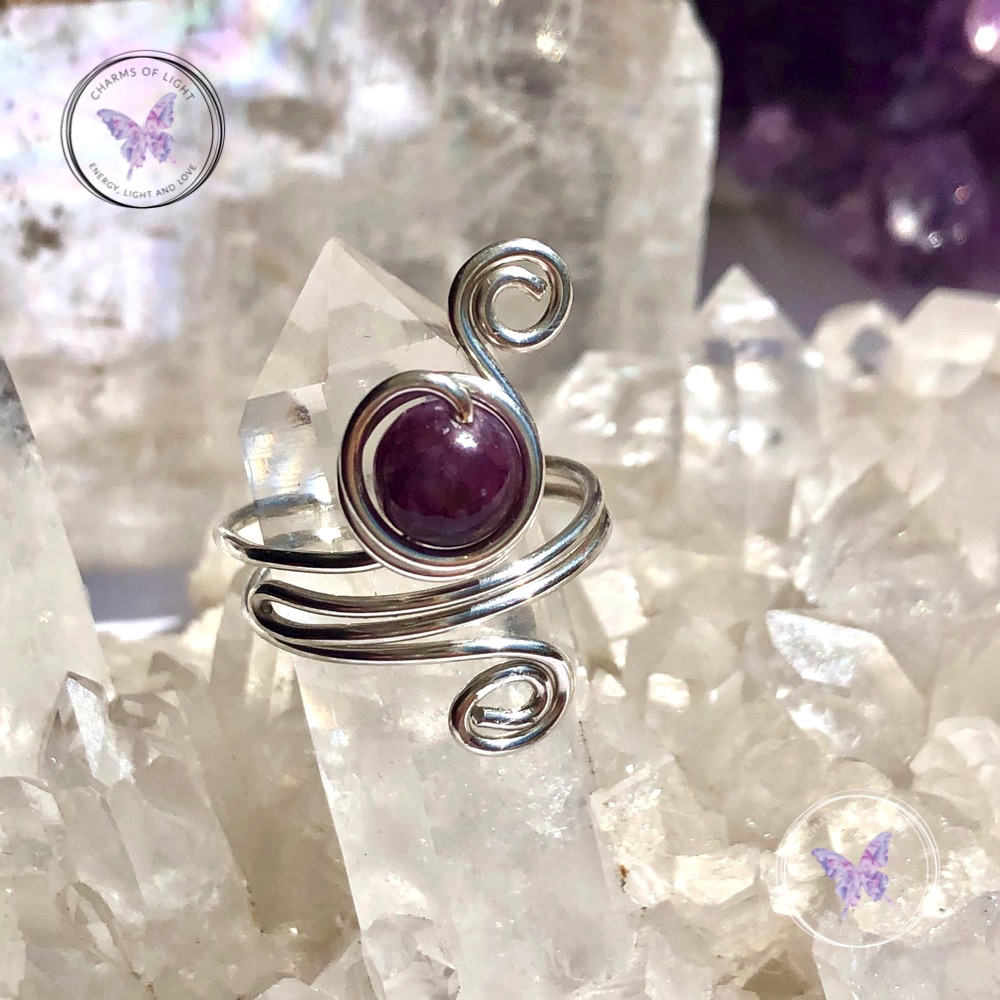 Handmade Wire Wrap Ring Sterling Silver Clear Quartz
