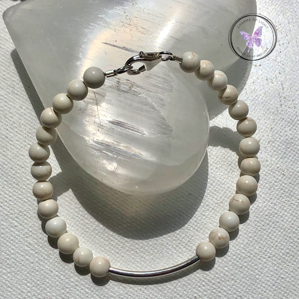 Magnesite Beaded Tube Bracelet