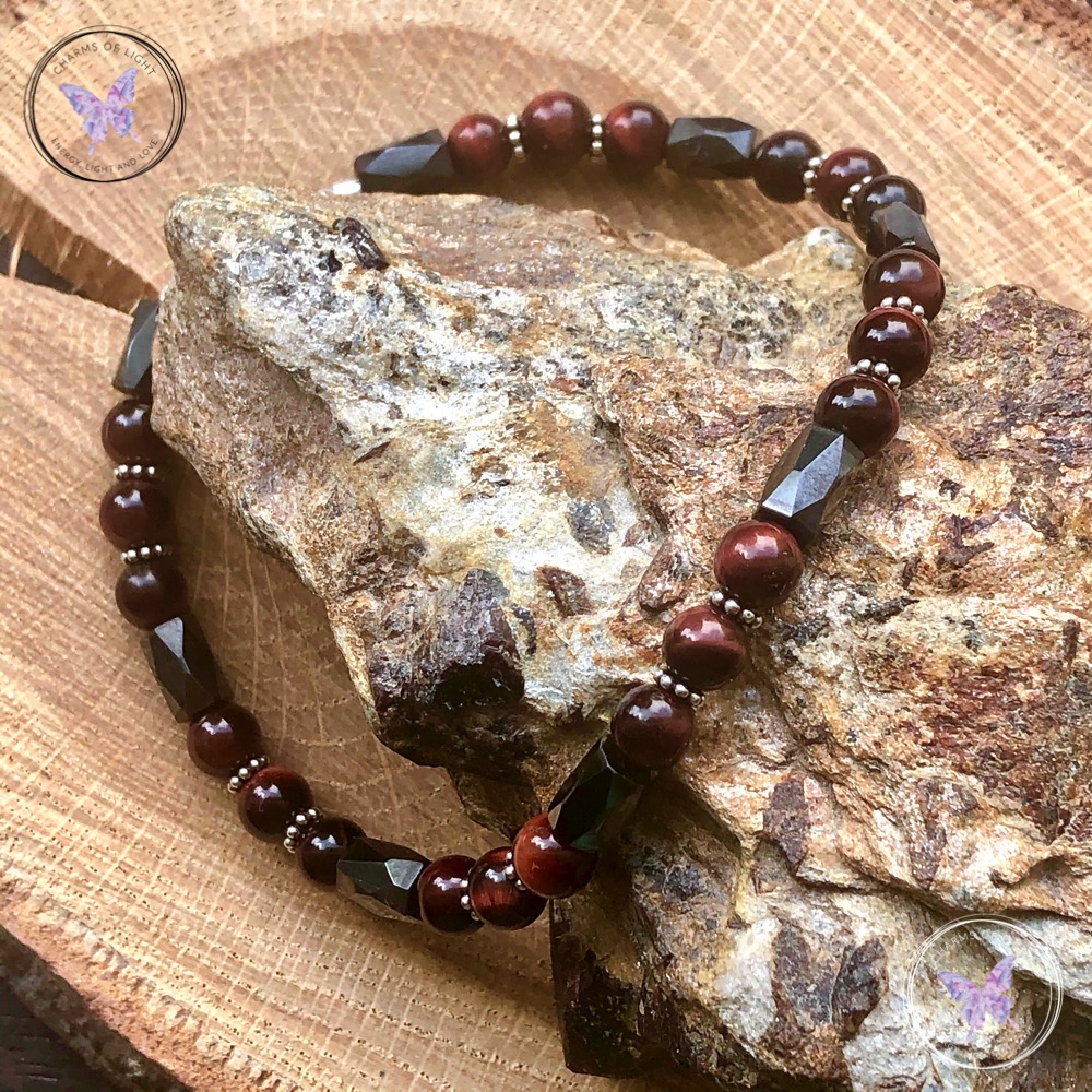 Red tiger shop eye beads