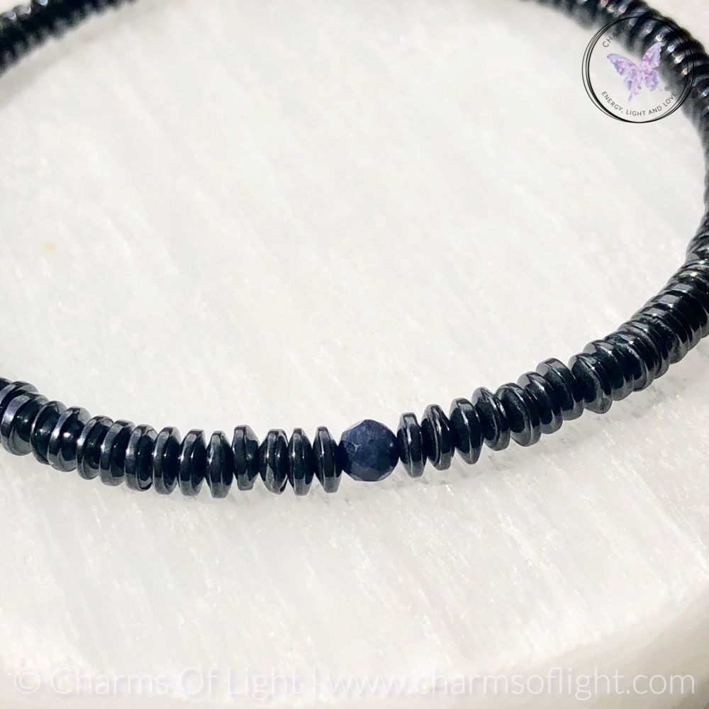 Mens Hematite Birthstone Bracelet
