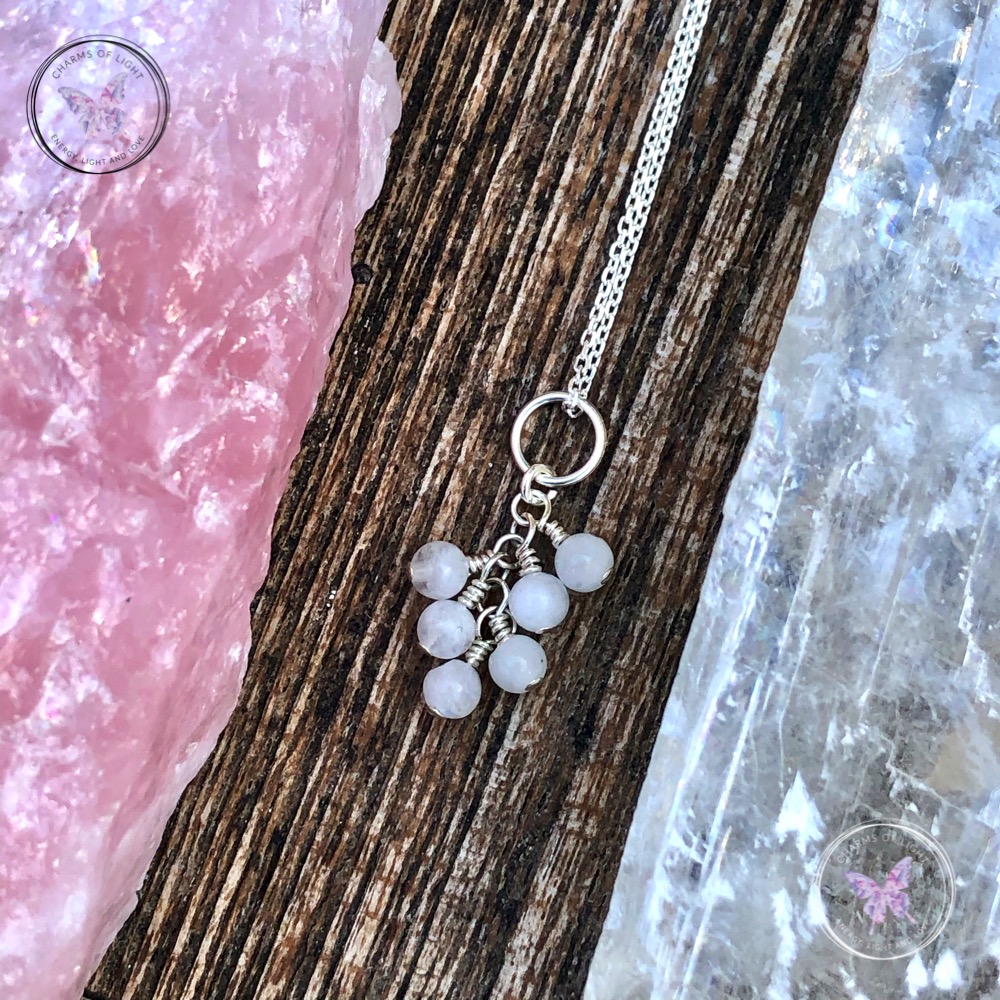 Moonstone Cluster June Birthstone Necklace