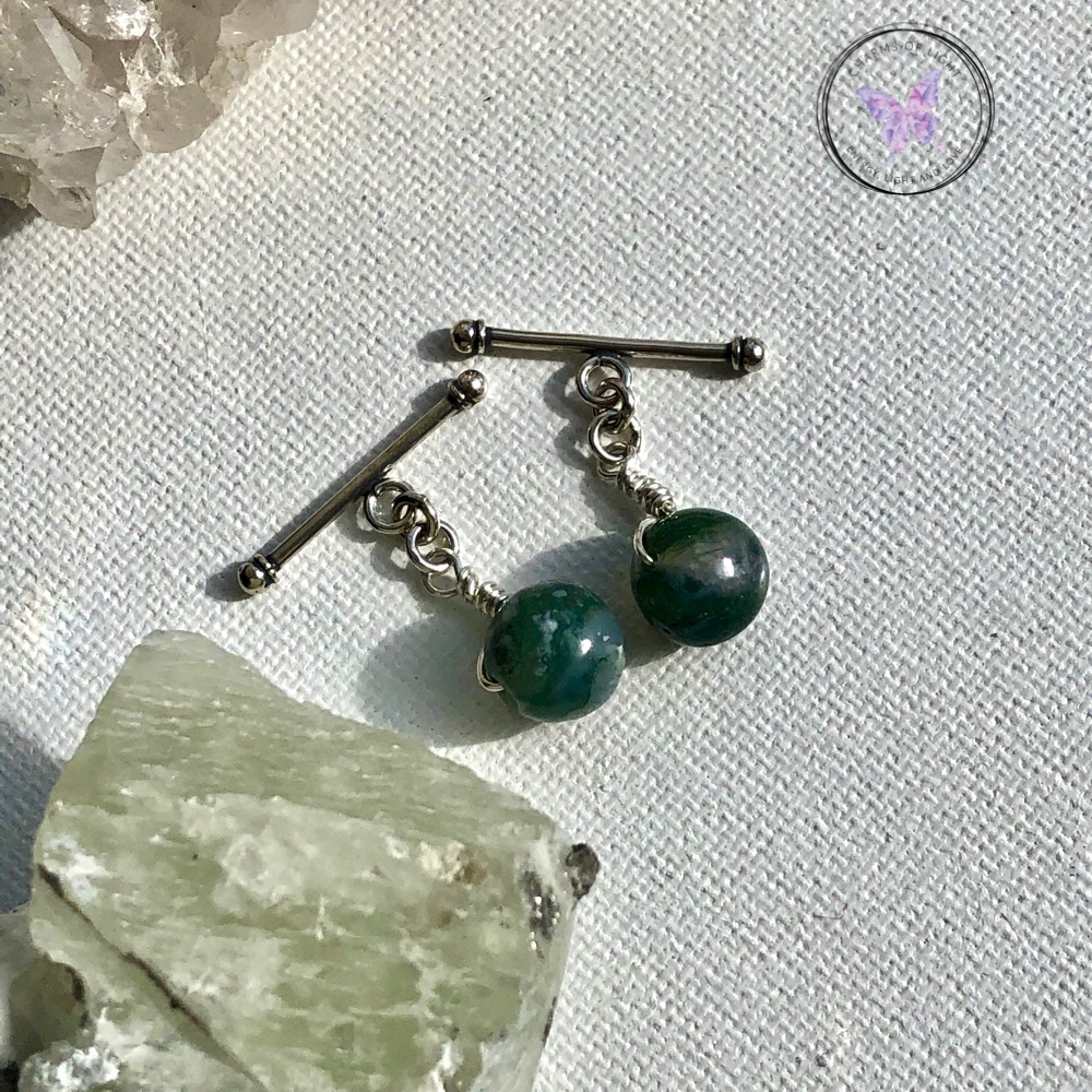 Moss Agate Chain Cufflinks