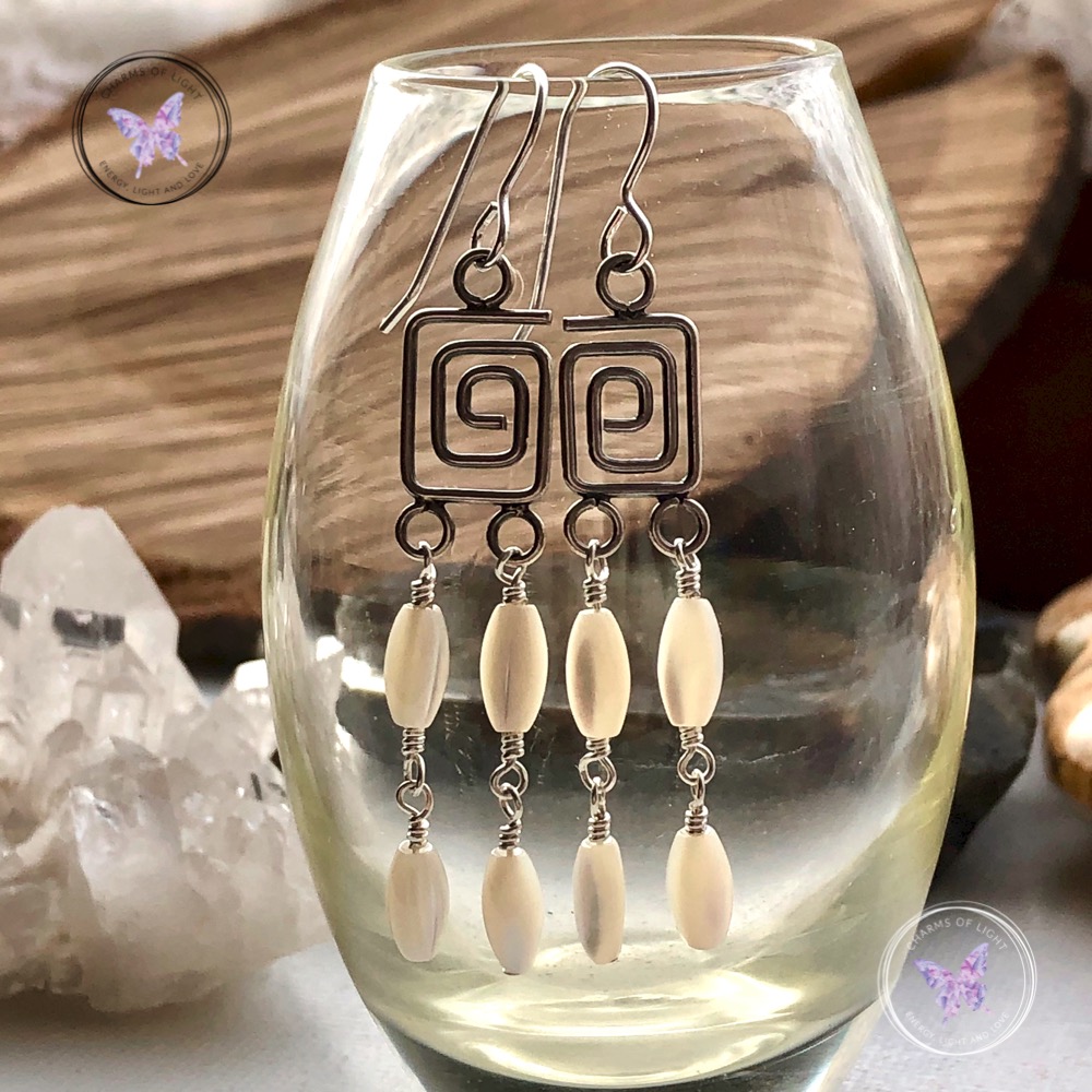 Mother Of Pearl Chandelier Drop Earrings