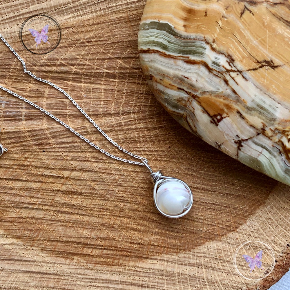 Mother Of Pearl Wire Wrapped Pendant