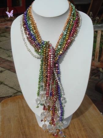Pearl & Clear Quartz Lariat Necklace