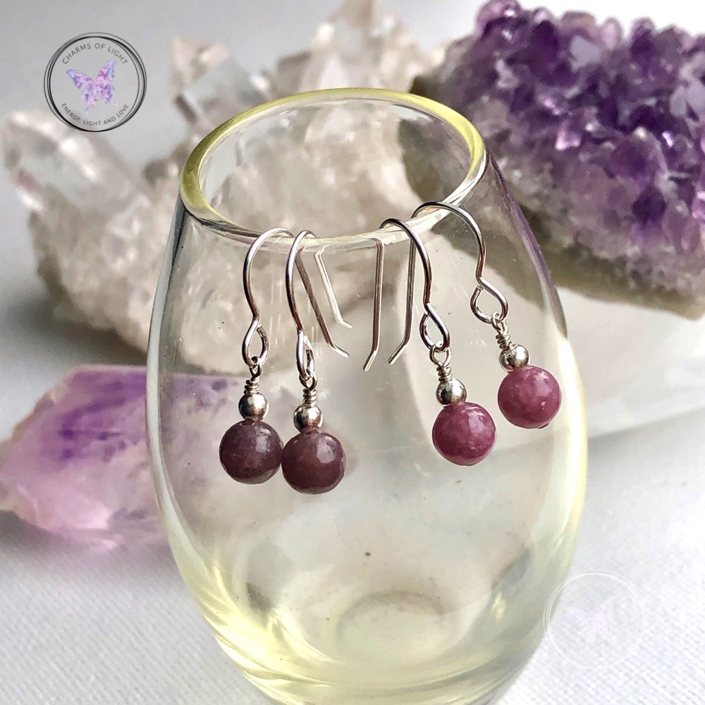 Pink Tourmaline Silver Earrings