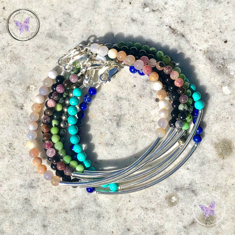 Pyrite Beaded Tube Bracelet