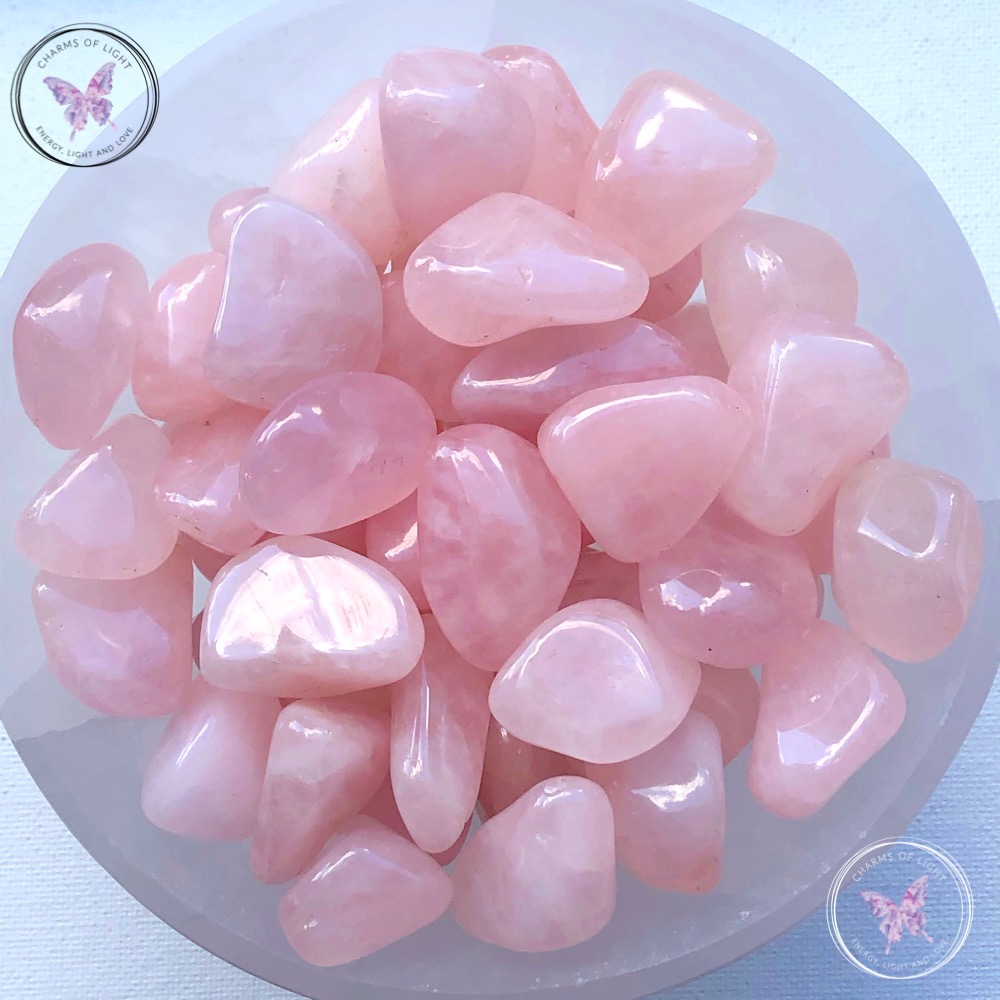 Tumbled Rose Quartz Heart Shaped Gemstone Natural Pink Crystals Love  Healing