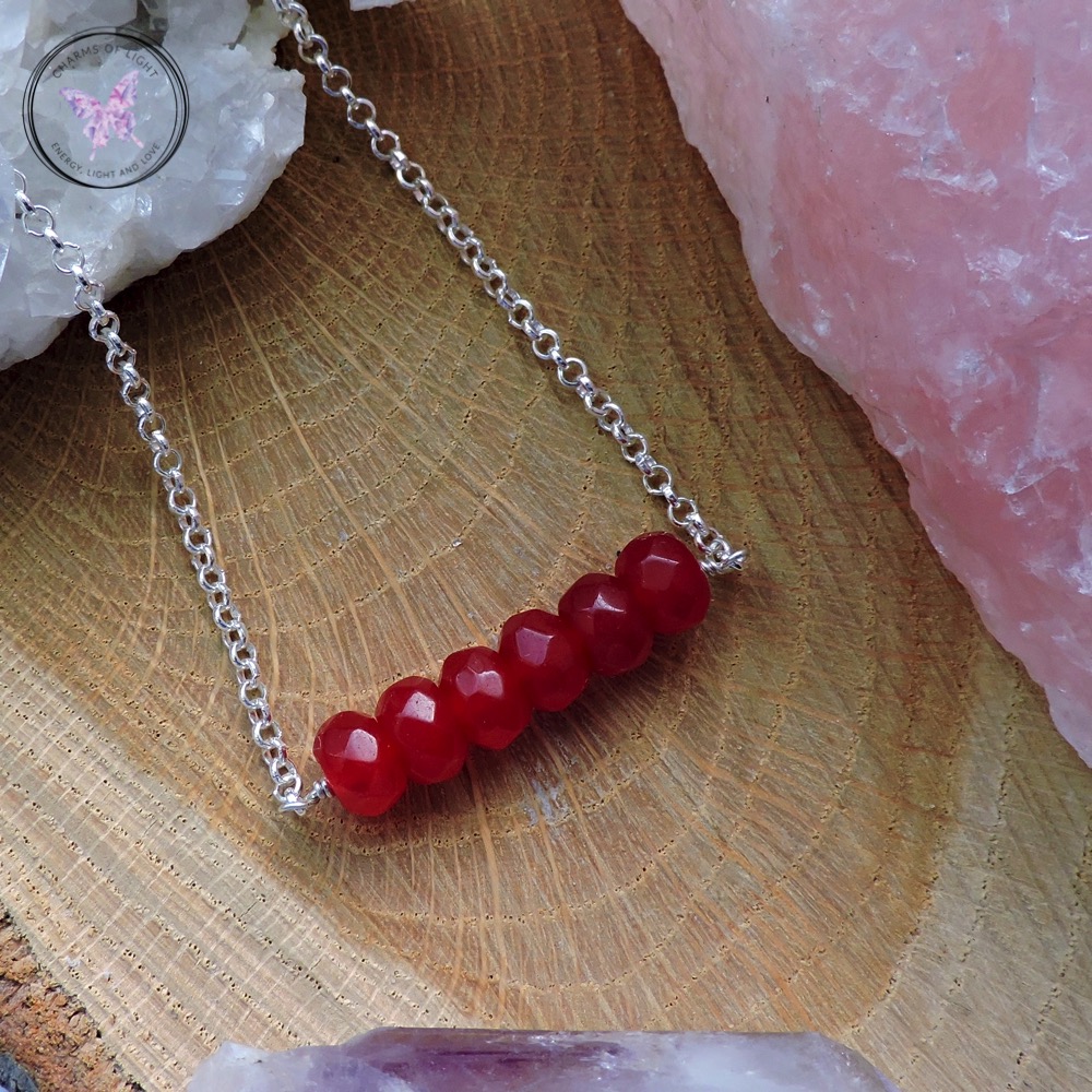 Red Ruby Bar Necklace