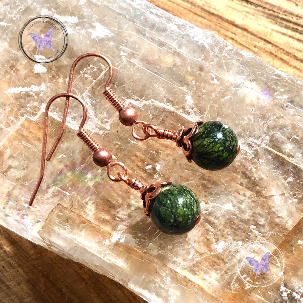 Russian Serpentine Copper Earrings