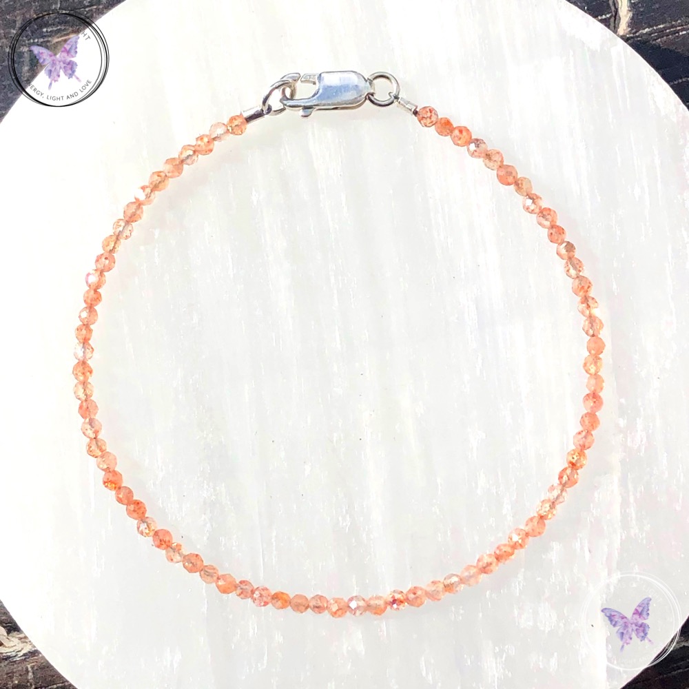Sunstone Micro Faceted Beaded Bracelet