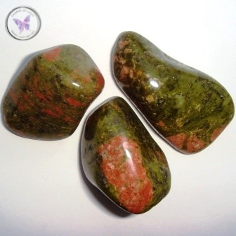 Unakite Tumble Stone Keychain