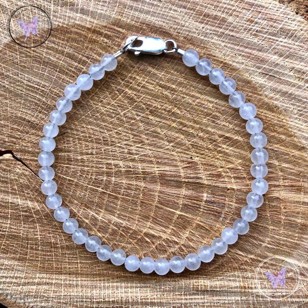 White Agate Beaded Bracelet