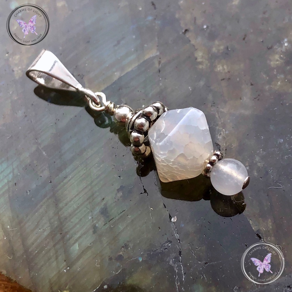 White hotsell agate pendant