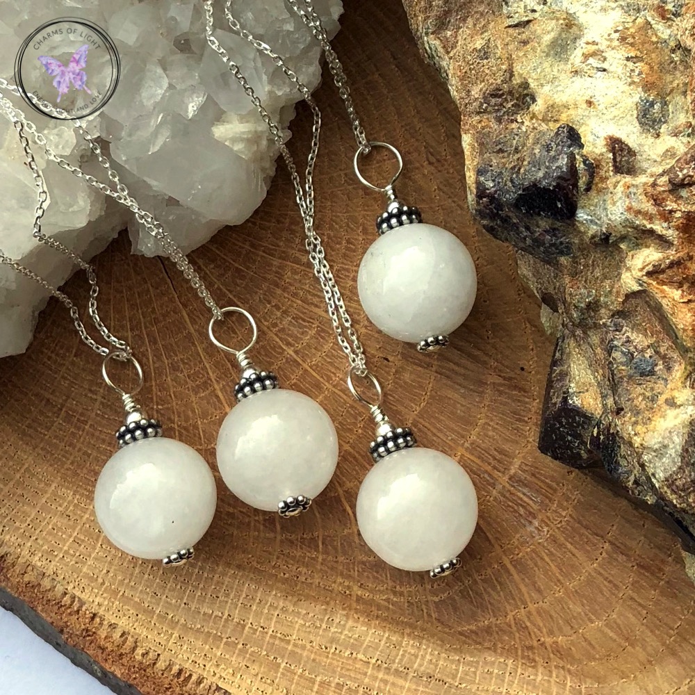 White Jade Healing Pendant Necklace