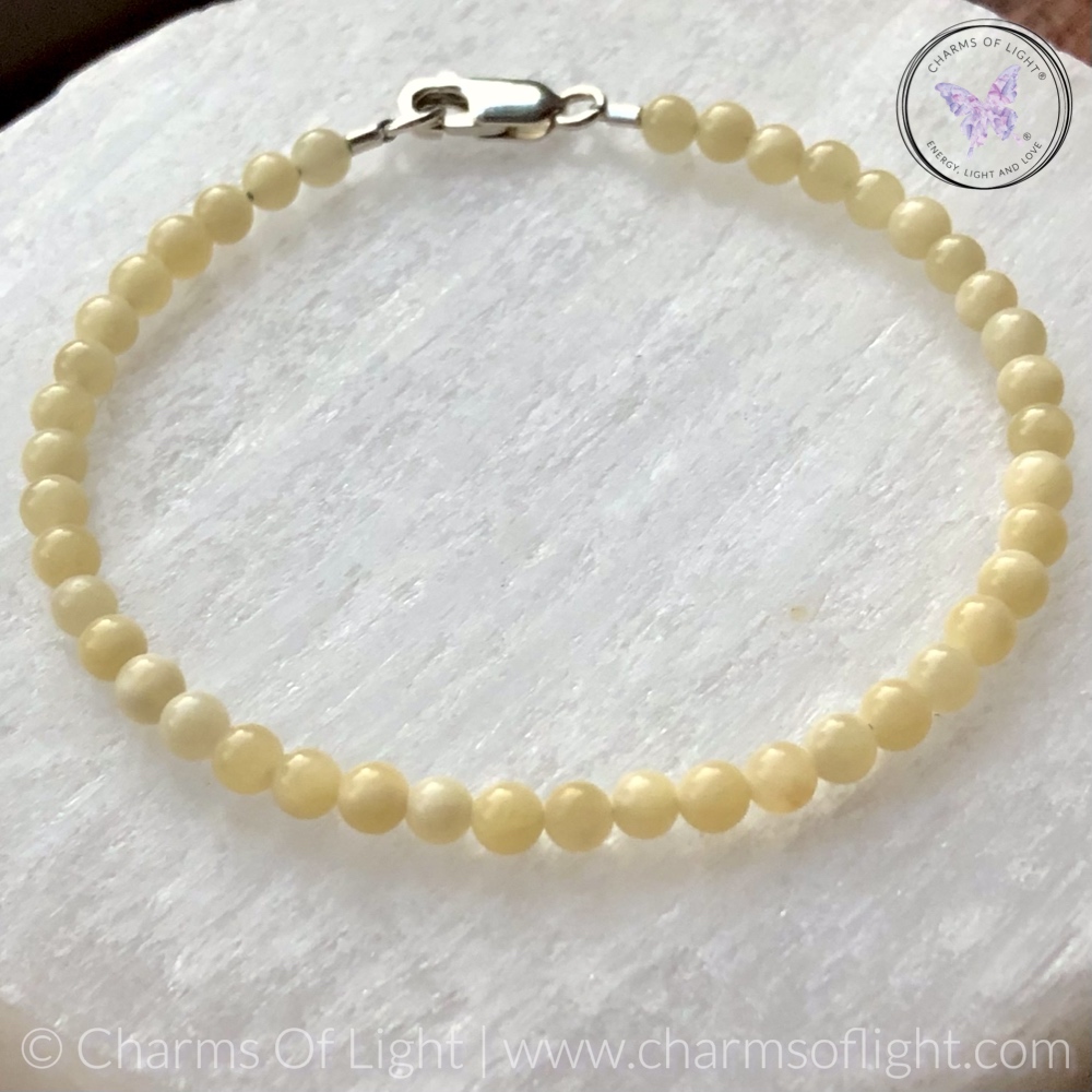 Yellow Calcite - Ambronite - Beaded Bracelet