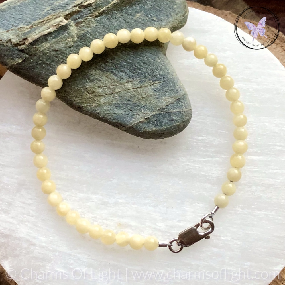 Yellow Calcite - Ambronite - Beaded Bracelet